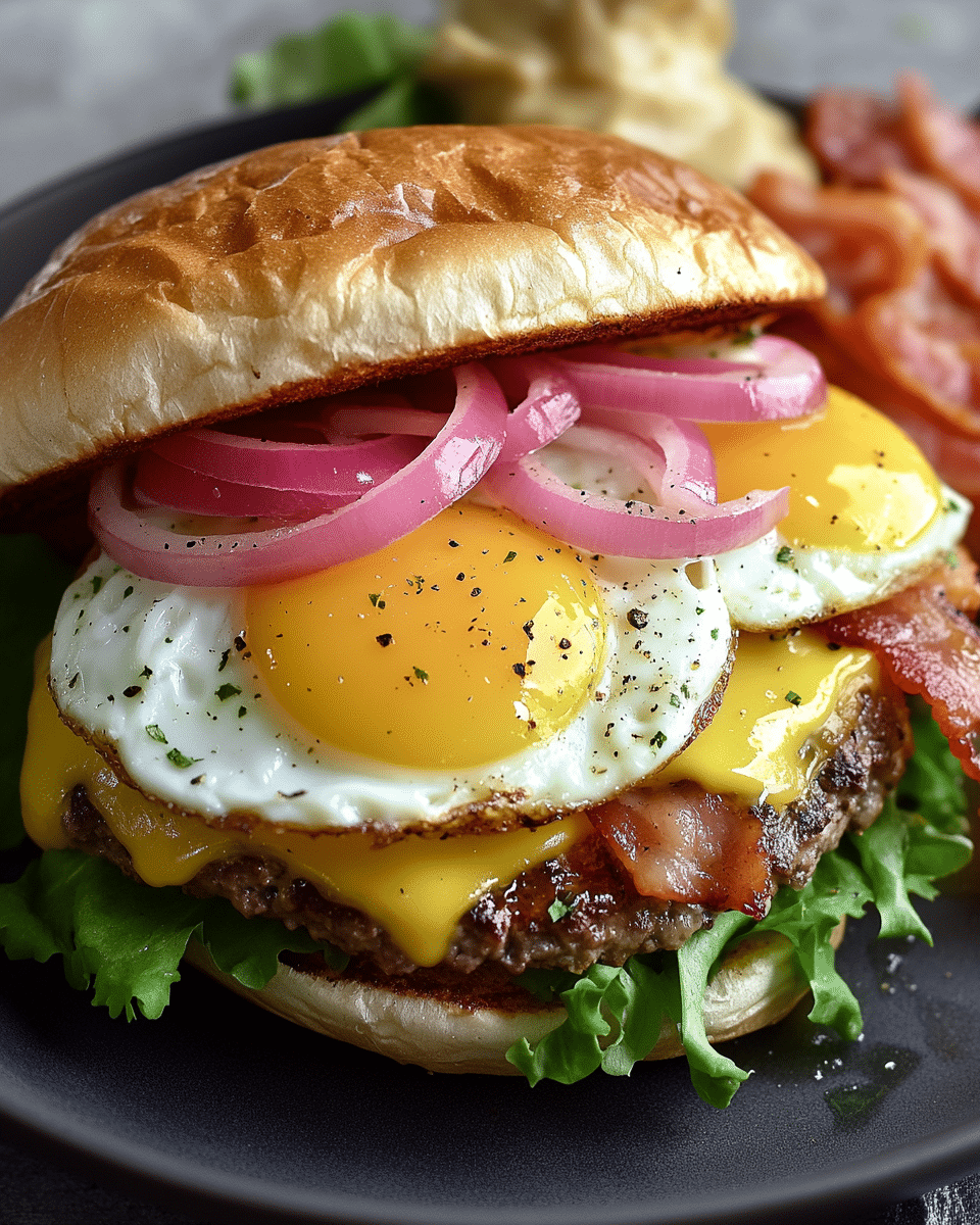 Savory Breakfast Burger with Tomato Soup