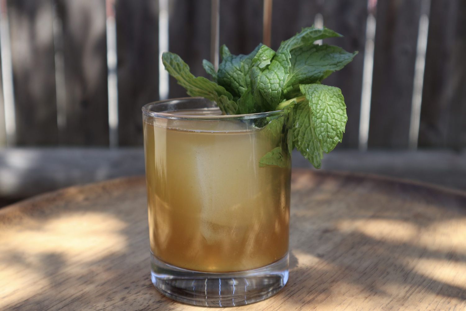 Spiced Rum-Peach Cocktail with Fresh Mint