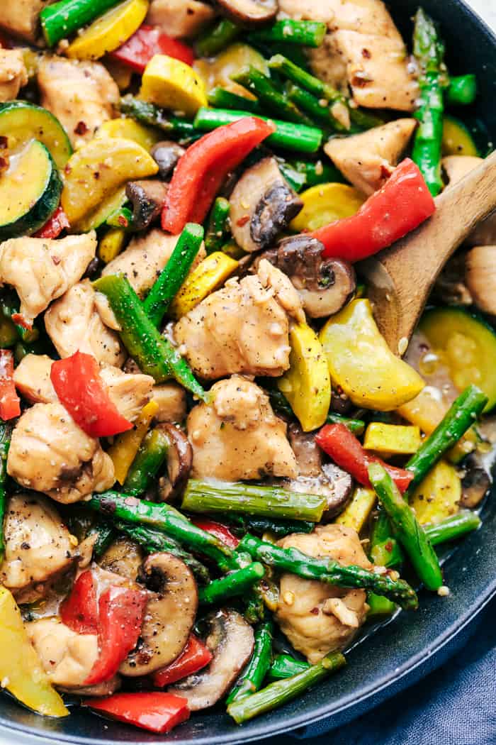 Mild Chicken and Vegetable Stir Fry with Honey Garlic Sauce