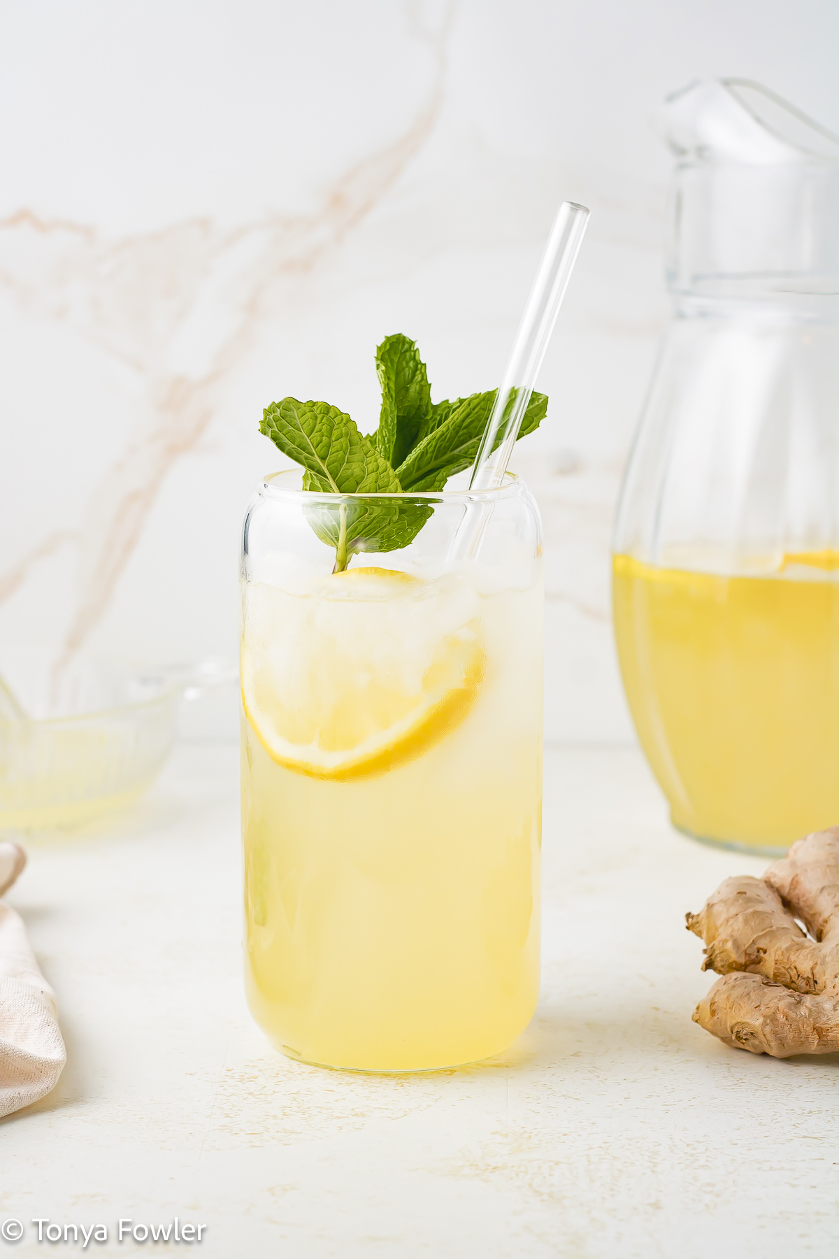 Ginger-Lime Vodka Fizz with Fresh Mint