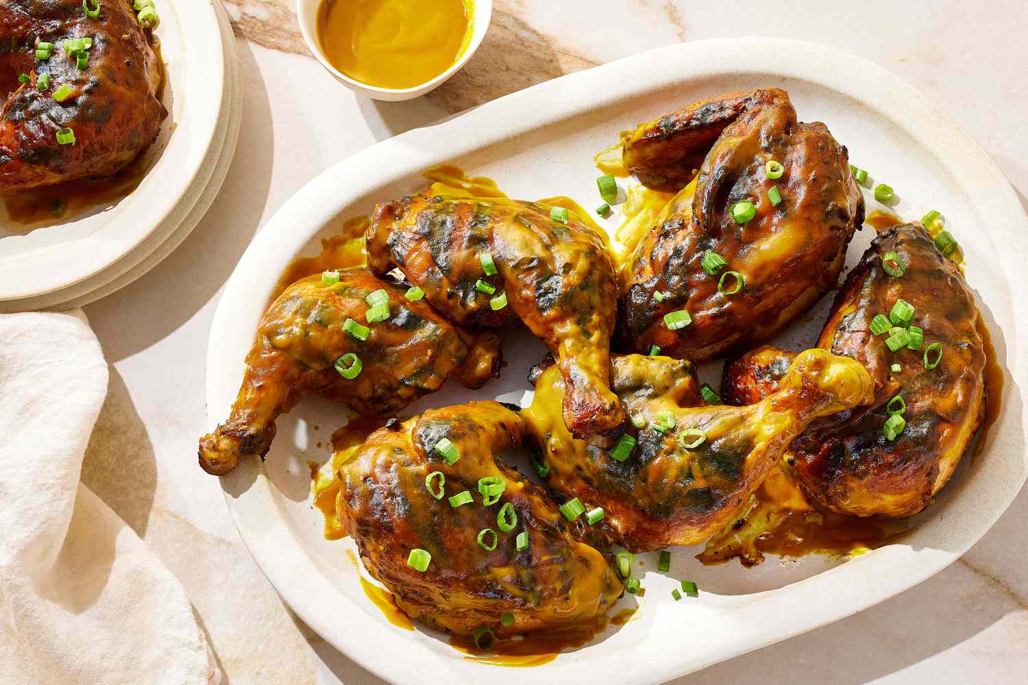 Grilled Alabama-Style BBQ Chicken with Tangy Mustard Sauce