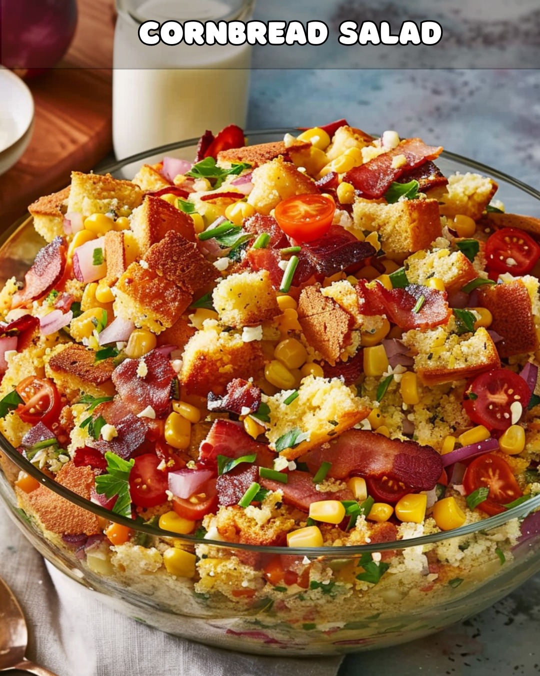 Southern-Style Pecan and Cornbread Salad with Buttermilk Dressing