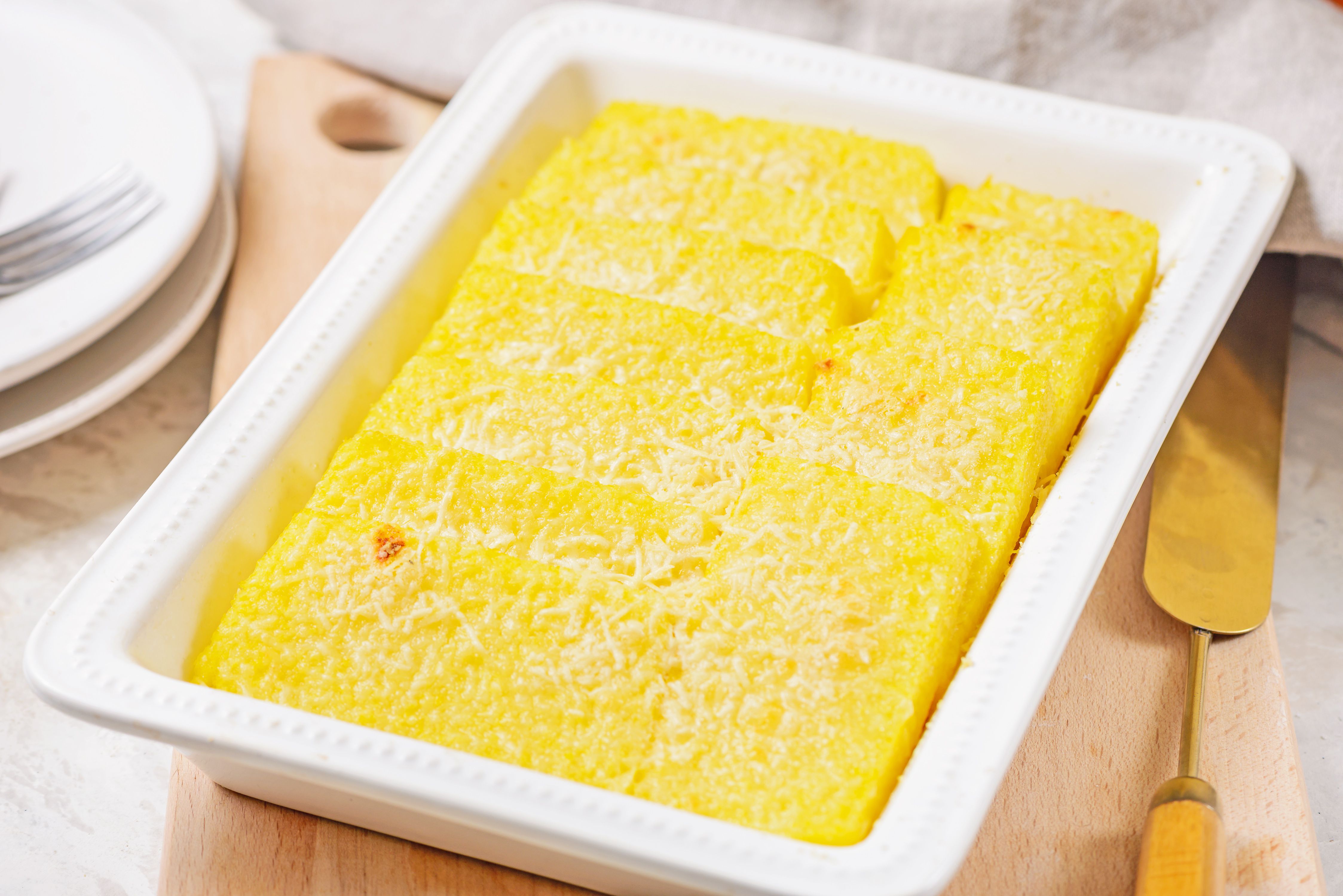 Italian Oven-Baked Polenta with Parmesan and Sage Butter