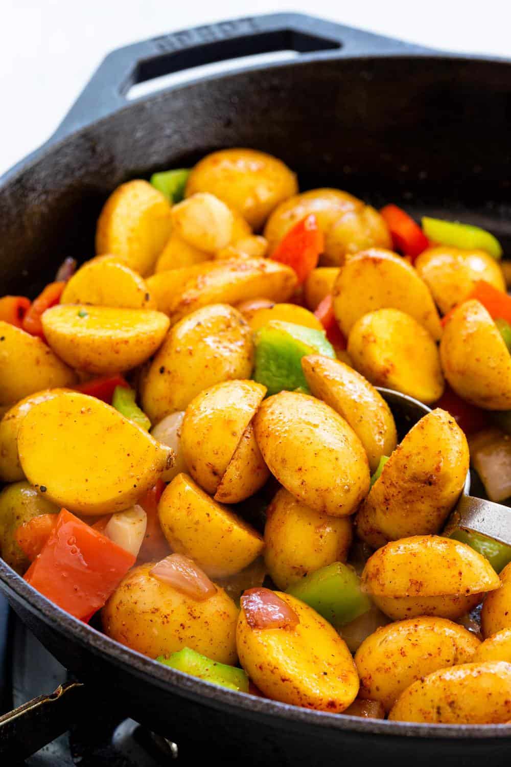 Sauteed Breakfast Potatoes with Caramelized Onions and Bell Peppers