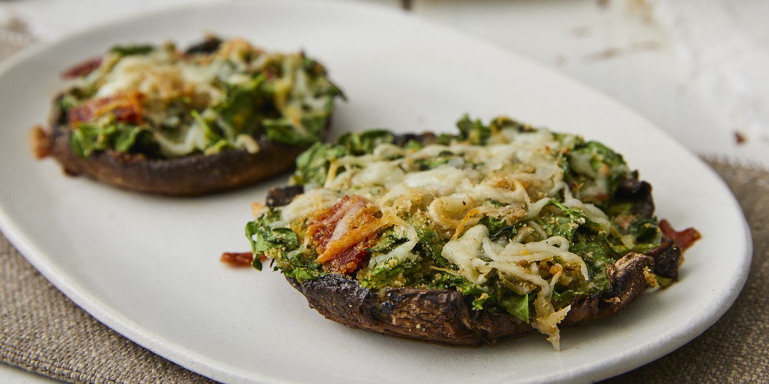 Cheese-Stuffed Portobello Mushrooms with Spinach and Sun-Dried Tomatoes