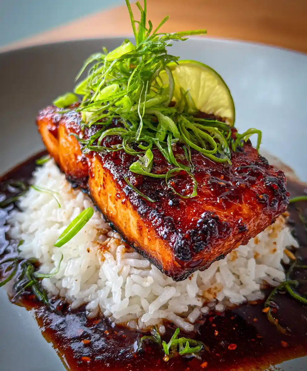 Soy-Glazed Salmon with Scallion Sesame Rice