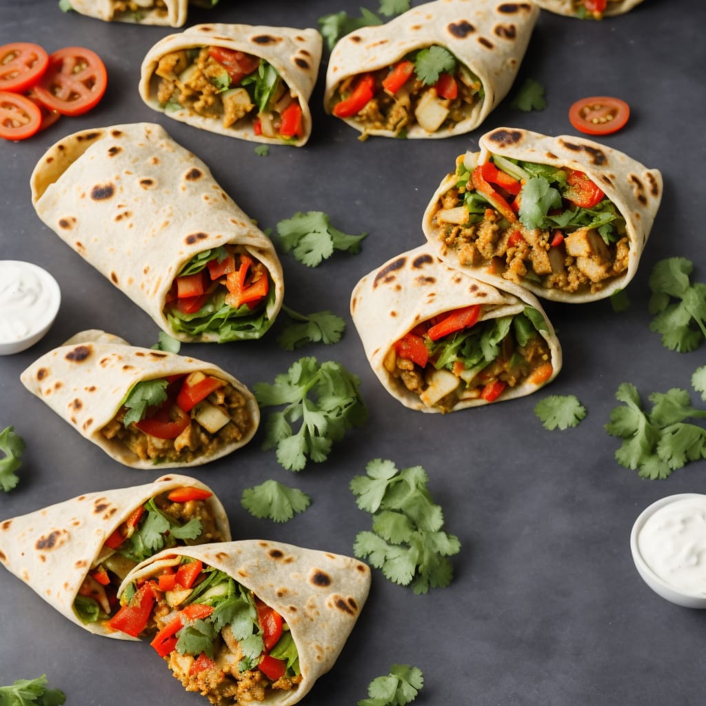 Chapati Wrapped Spiced Vegetable Sauté