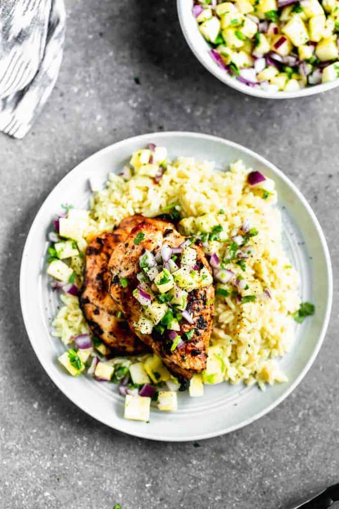 Chipotle Citrus Marinated Grilled Chicken with Avocado Salsa