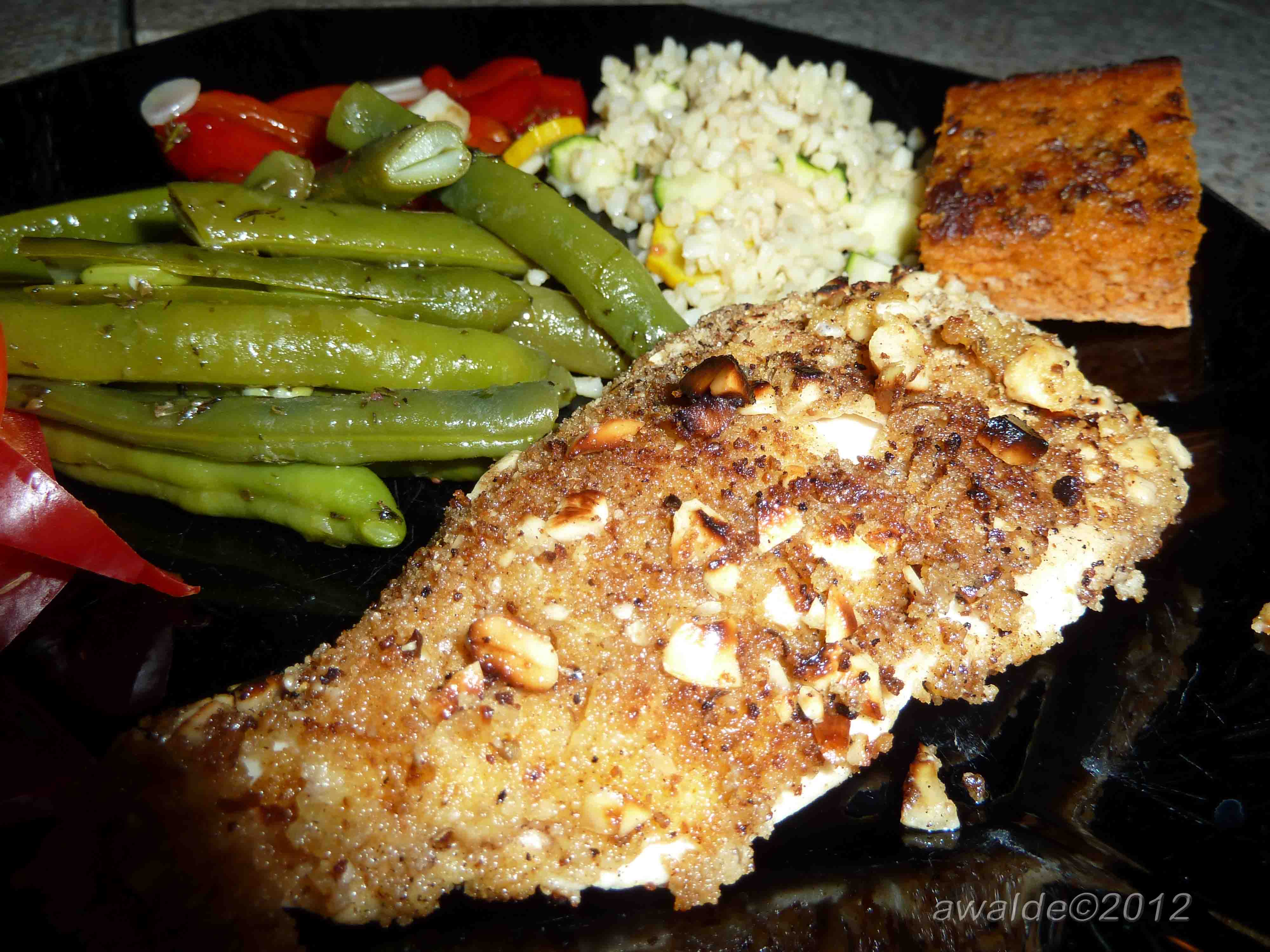 Native Pepperberry and Macadamia Crusted Chicken Breast