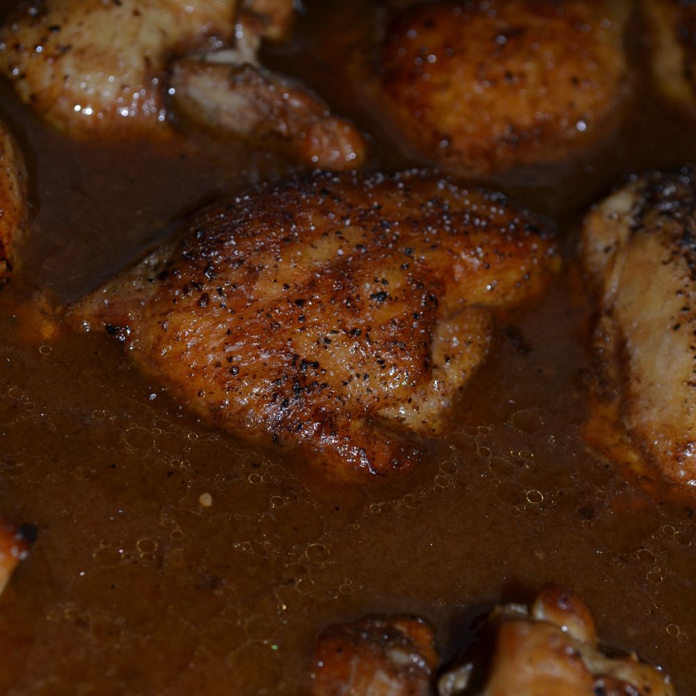 Sweet Tea-Brined Fried Chicken Thighs with Hot Honey Drizzle