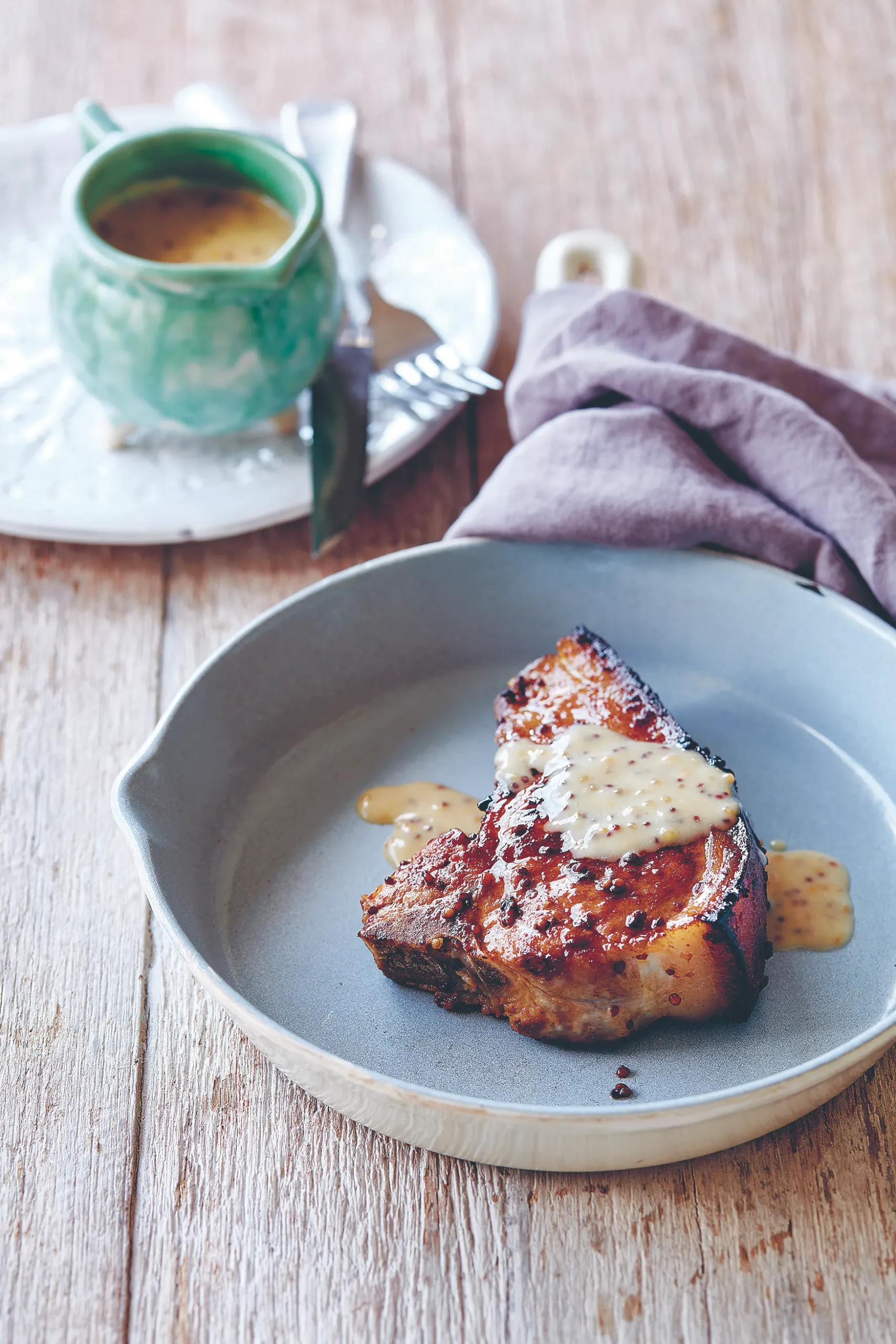 Slow-Cooker Honey-Mustard Glazed Pork Chops with Roasted Apples