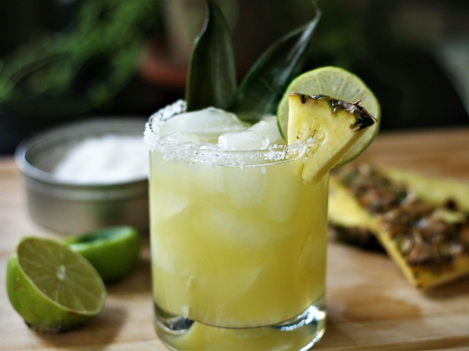 Tropical Mezcal Margarita with Pineapple and Chili Salt