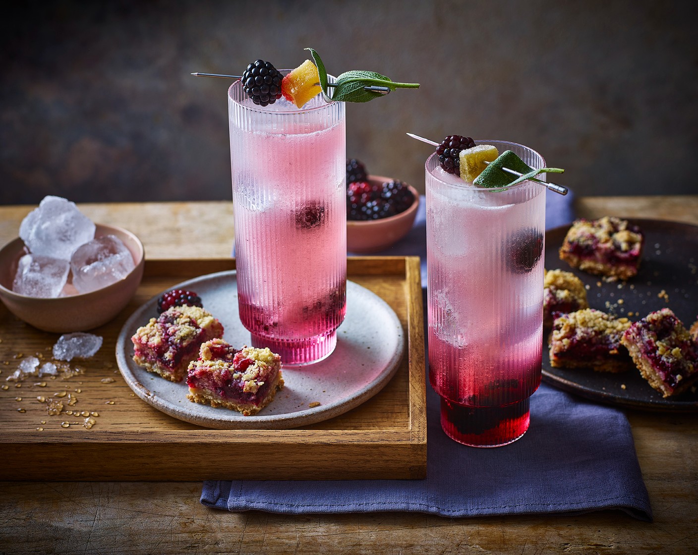 Blackberry-Thyme Vodka Fizz