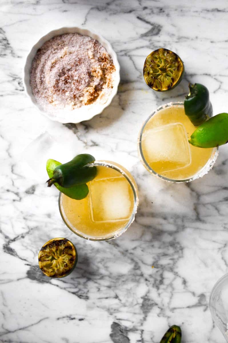 Spiced Honey Margarita with Charred Lime