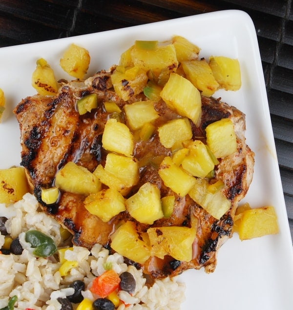 Caribbean-Spiced Grilled Pork Chops with Pineapple Salsa