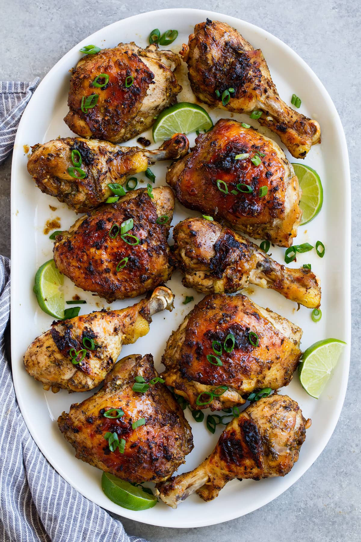 Oven-Roasted Caribbean Jerk Chicken Thighs with Pineapple Salsa