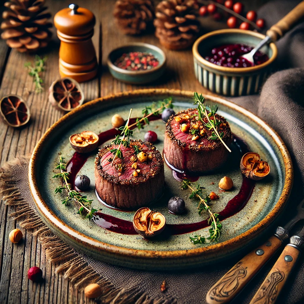 Pan-Roasted Venison Medallions with Juniper Berry Sauce