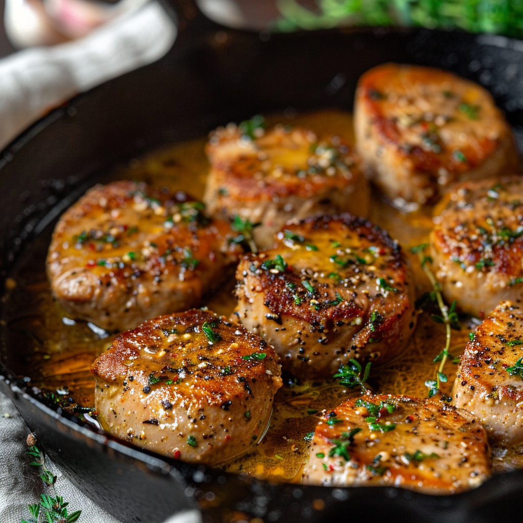 Pan-Seared Pork Medallions with Regional Apple Cider Reduction
