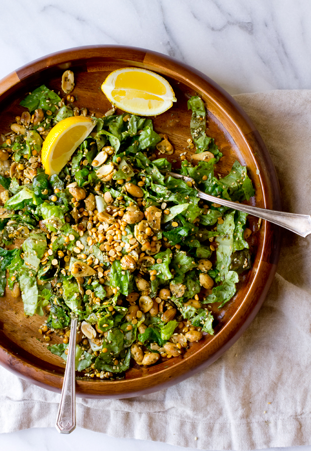 Stir-Fried Burmese Tea Leaf Salad with Crispy Garlic