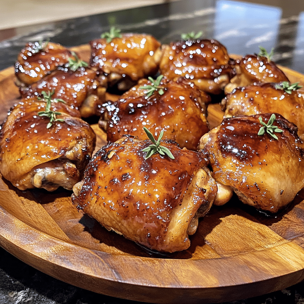 Bourbon-Maple Glazed Chicken Thighs