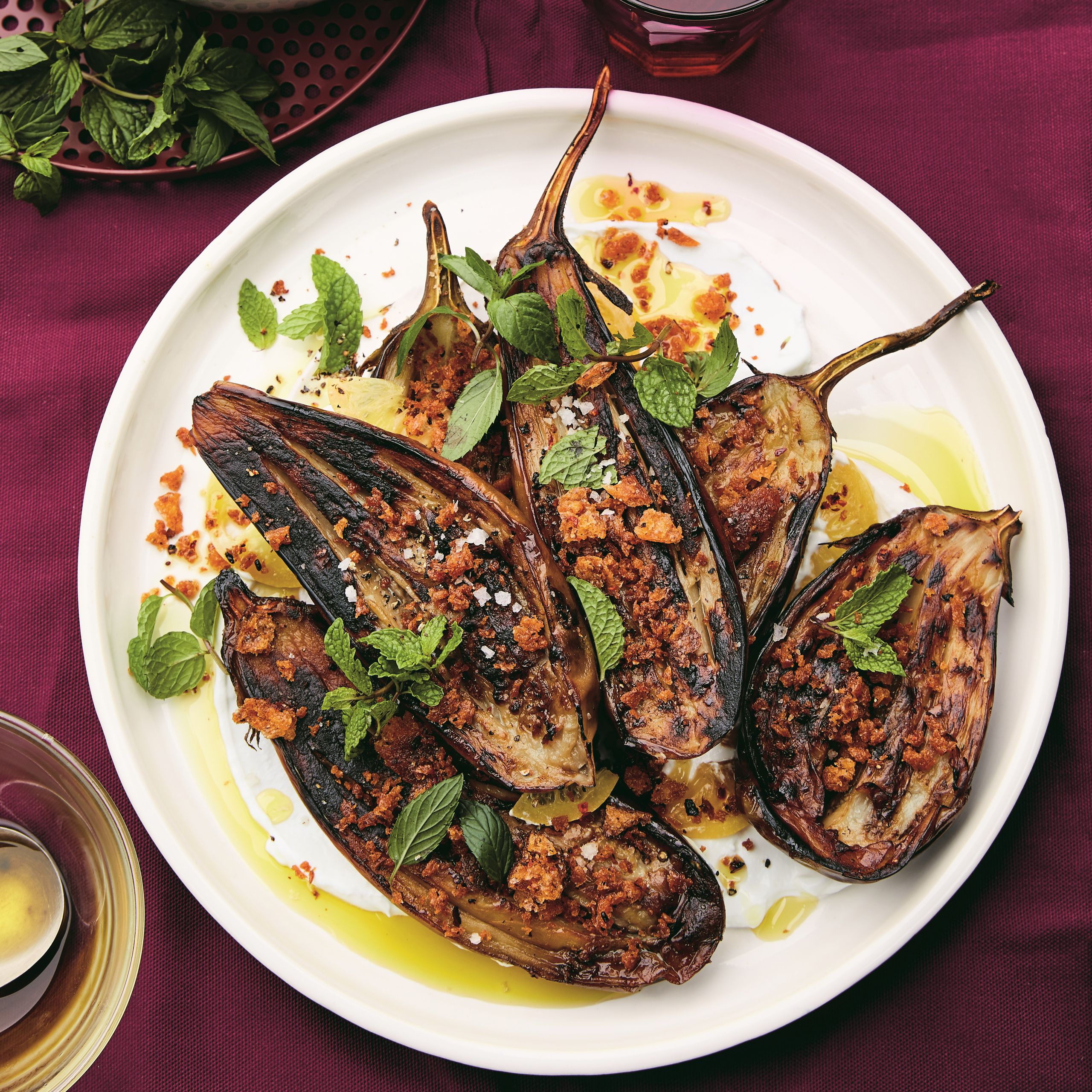 Slow-Roasted Eggplant with Garlic, Olive Oil, and Herbs
