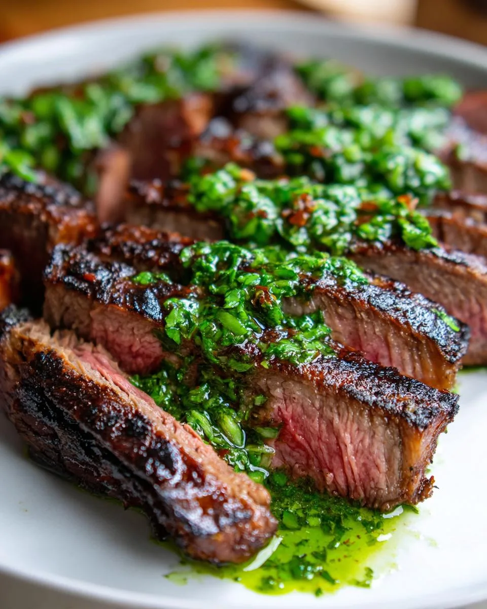 Grilled Citrus-Marinated Flank Steak with Chimichurri