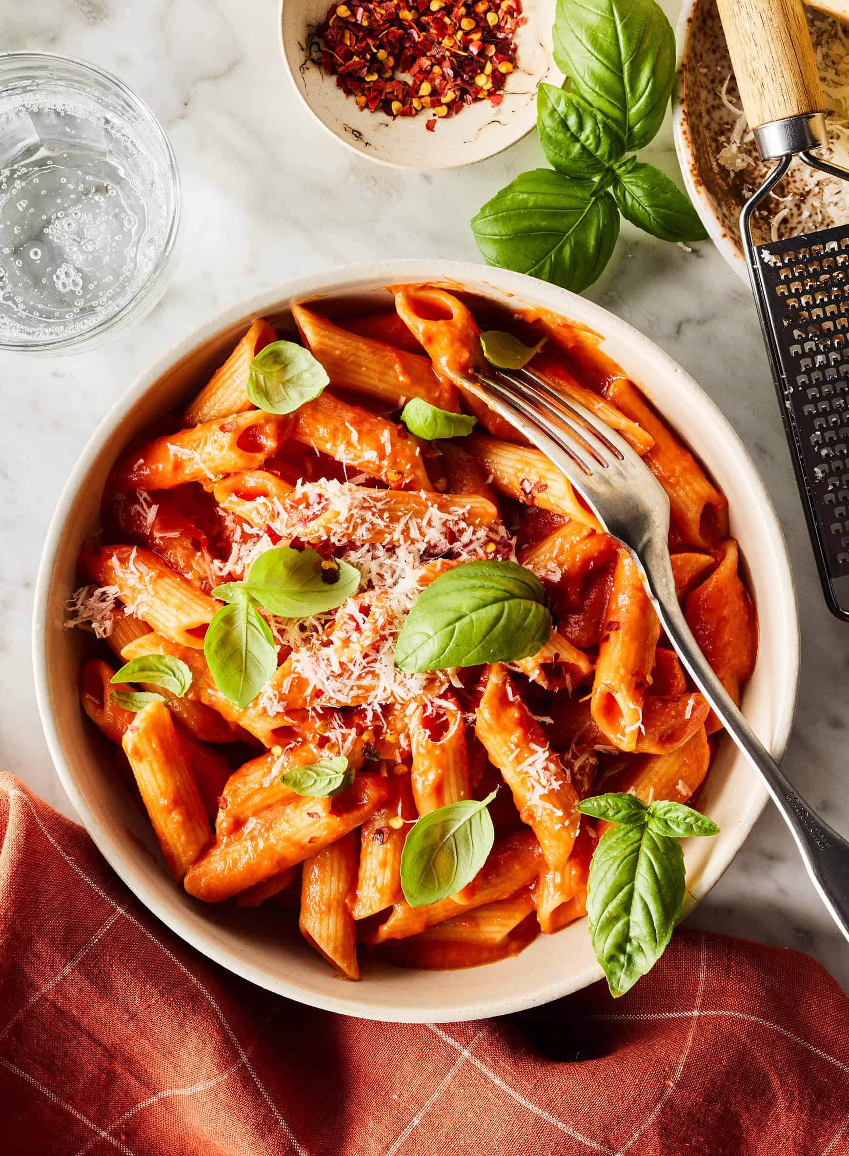 Vodka-Infused Penne with Roasted Garlic and Cherry Tomatoes