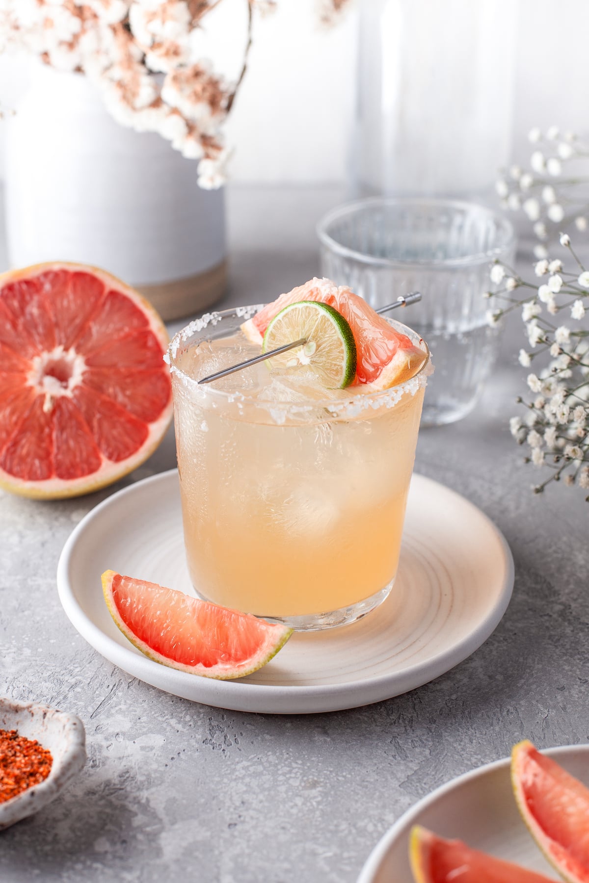 Tequila Sunset Paloma with Grapefruit and Jalapeño