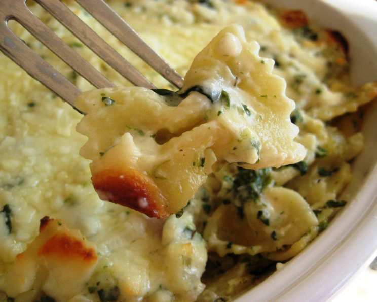 Baked Vegetable Pasta Casserole with Hidden Spinach