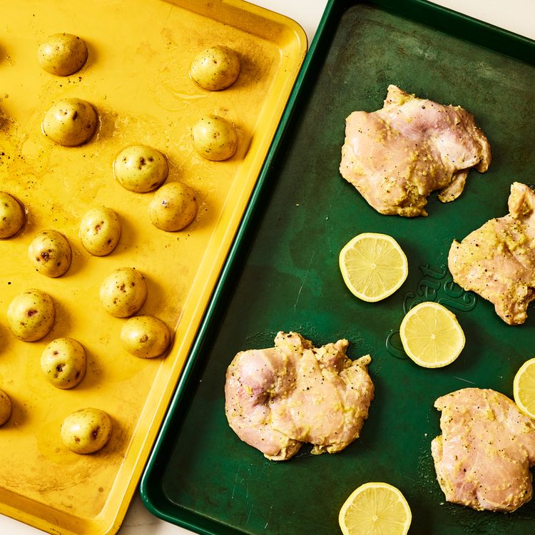 Sheet Pan Lemon-Pepper Roasted Chicken with Baby Potatoes