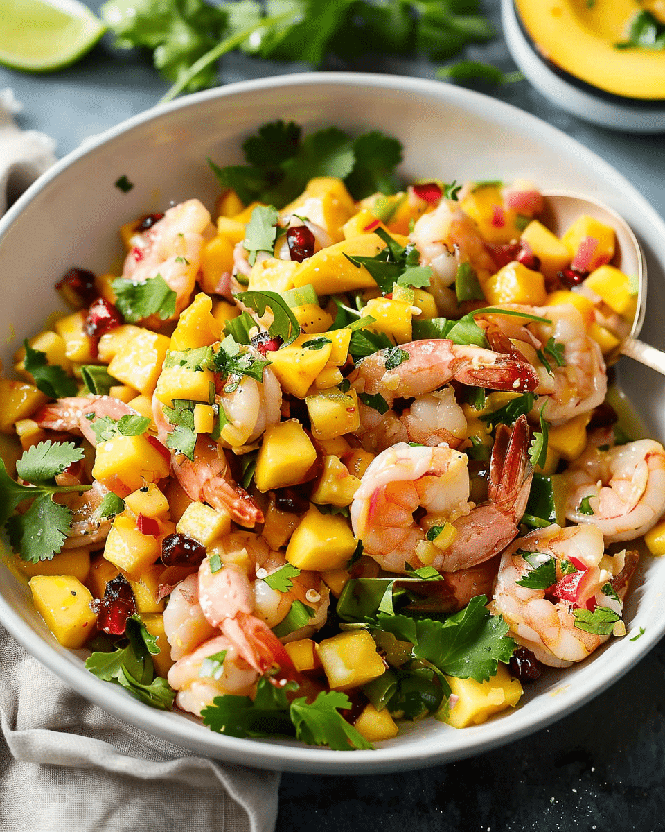 Memorial Day Shrimp and Mango Salad with Cilantro Lime Dressing