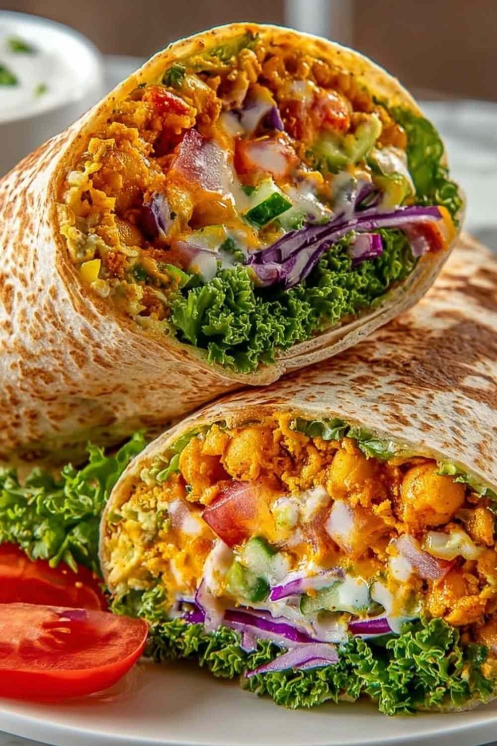 Rainbow Chickpea Salad Wraps