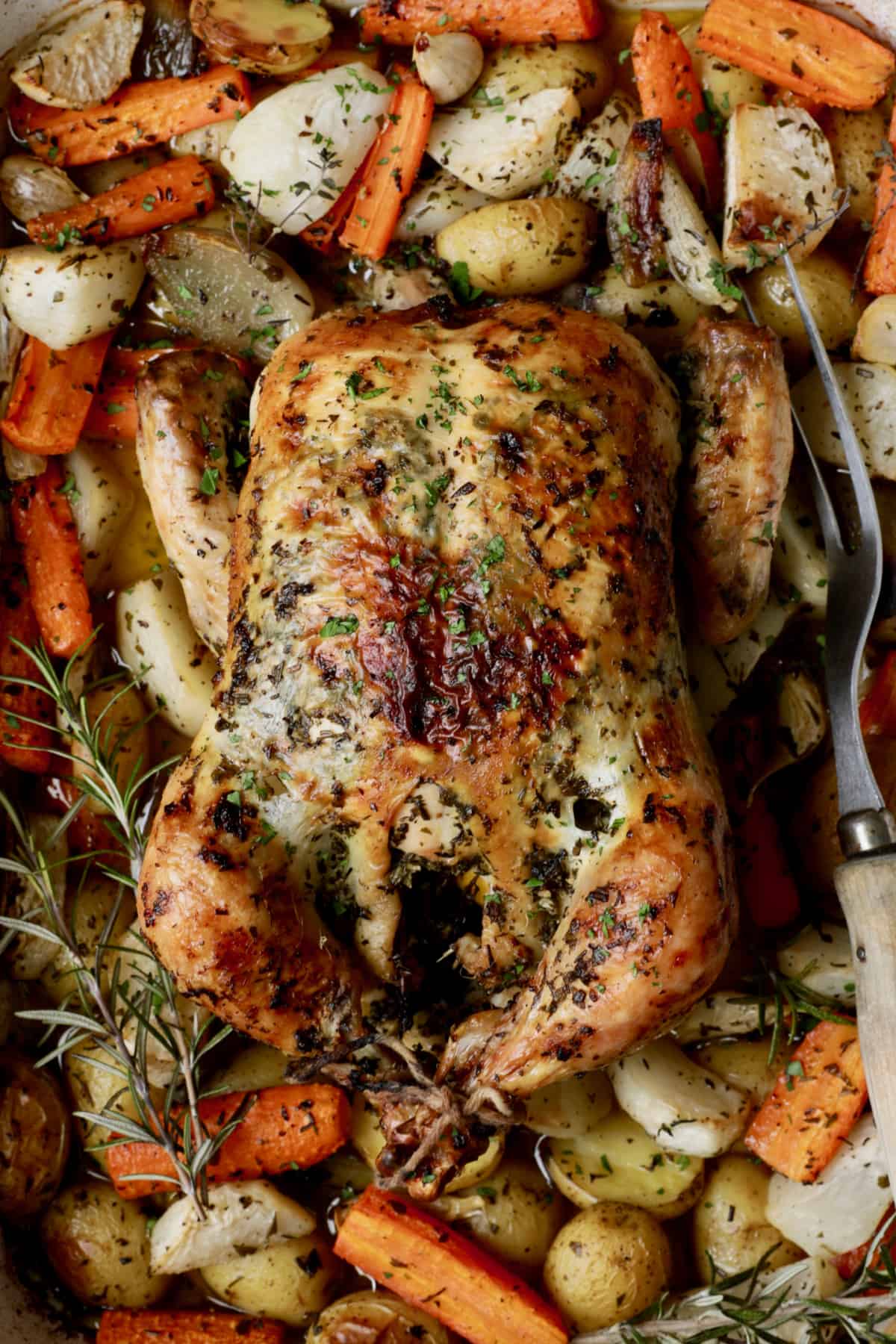 Baked Regional Herb Chicken with Root Vegetables
