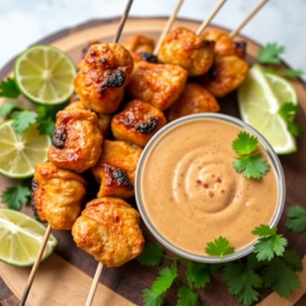Fishball Skewers with Sweet Spicy Peanut Sauce
