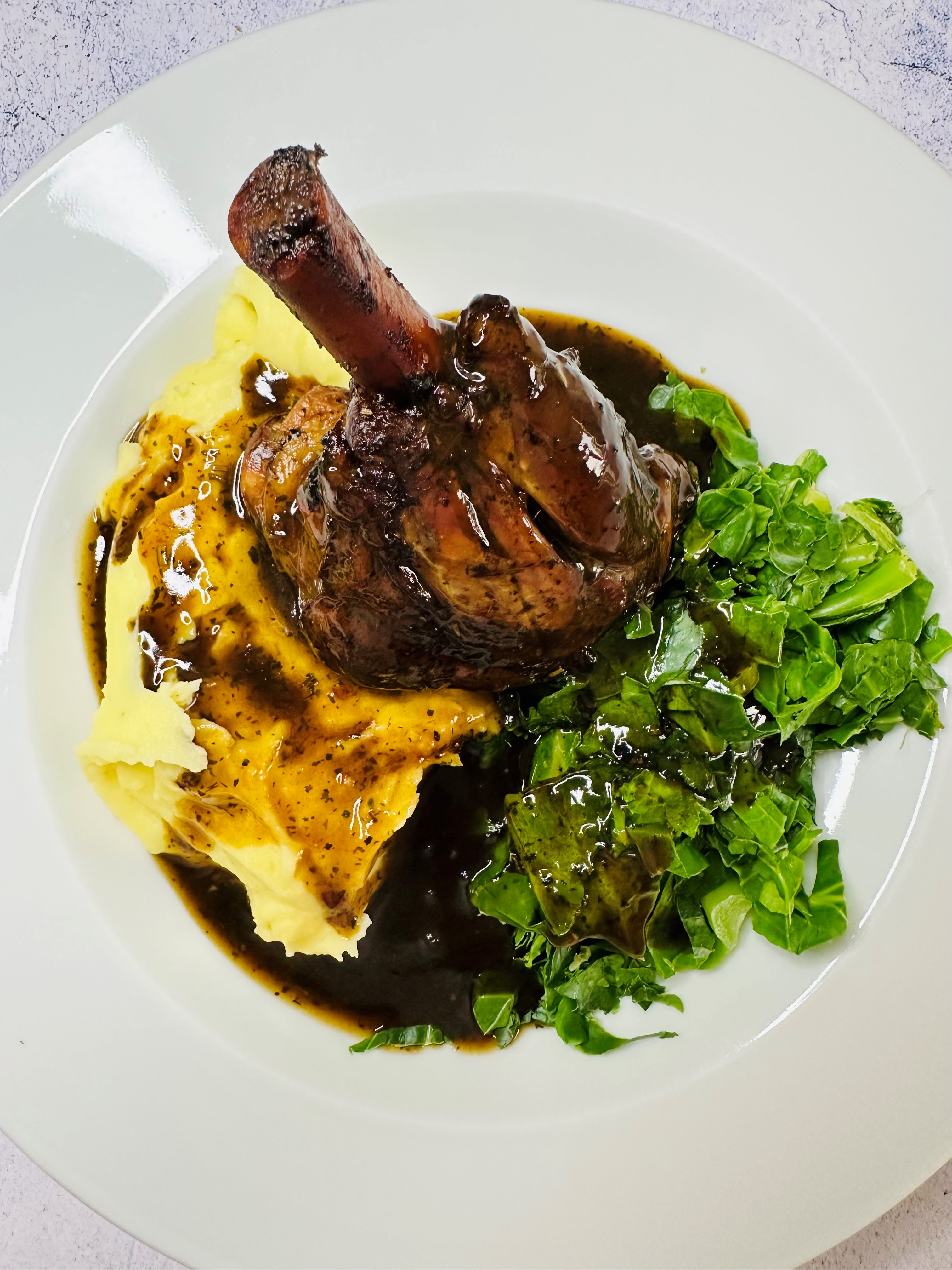 Slow-Cooked Lamb Shanks with River Mint and Desert Lime Sauce
