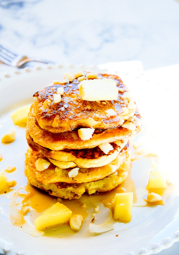 Macadamia Nut and Wattleseed Pancakes with Quandong Syrup