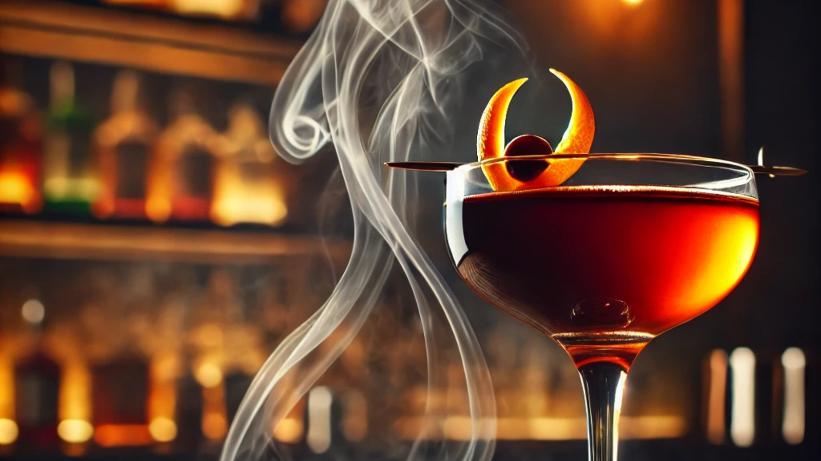 Smoky Citrus Rye Manhattan
