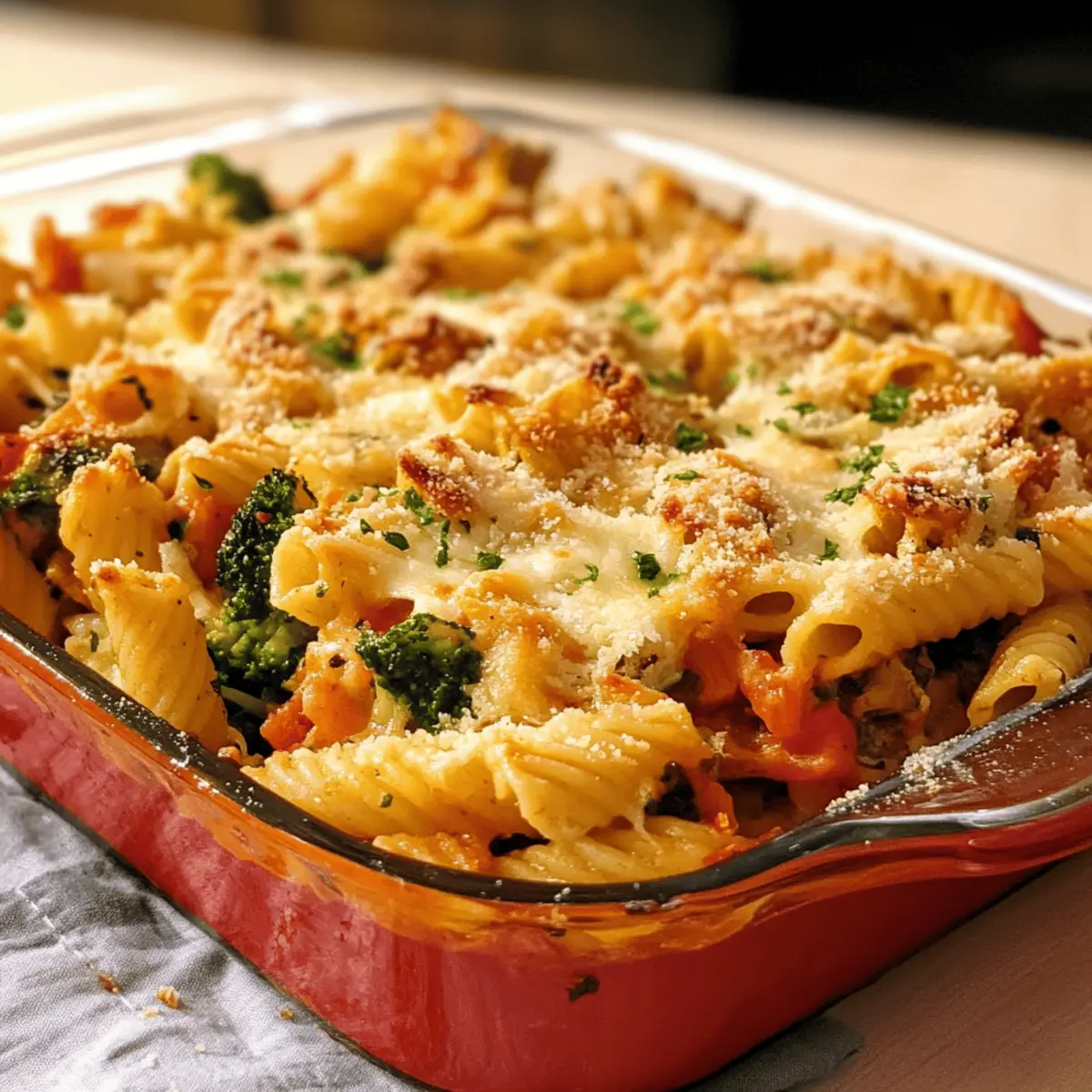 Baked Cheddar and Hidden Veggie Pasta Casserole