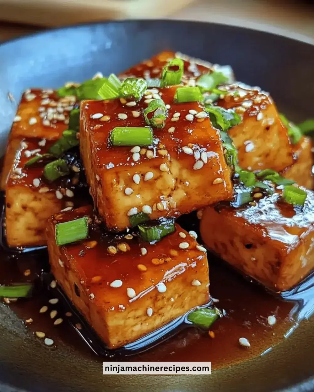 Pan-Seared Tofu with Spicy Garlic Soy Glaze and Scallions