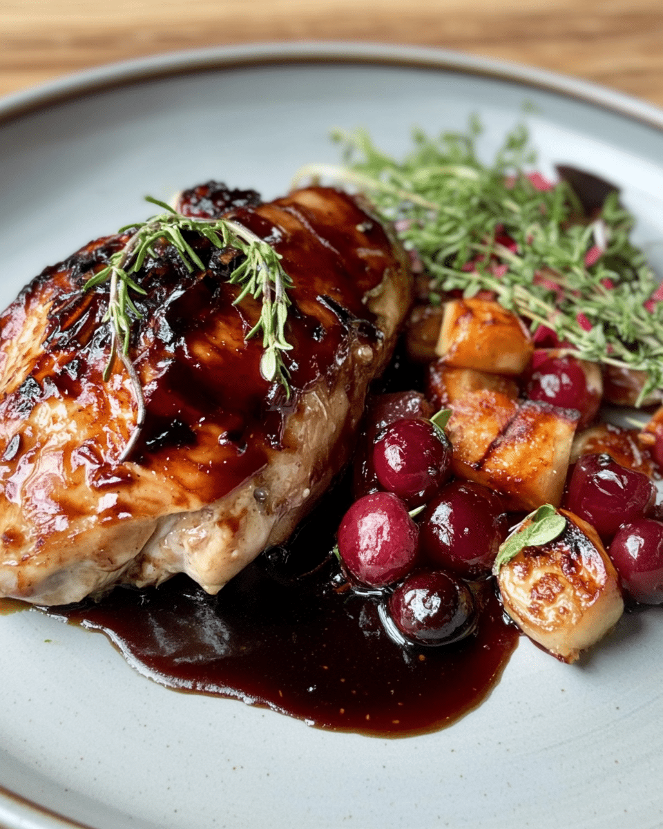 Grilled Cherry-Glazed Chicken with Michigan Maple Drizzle
