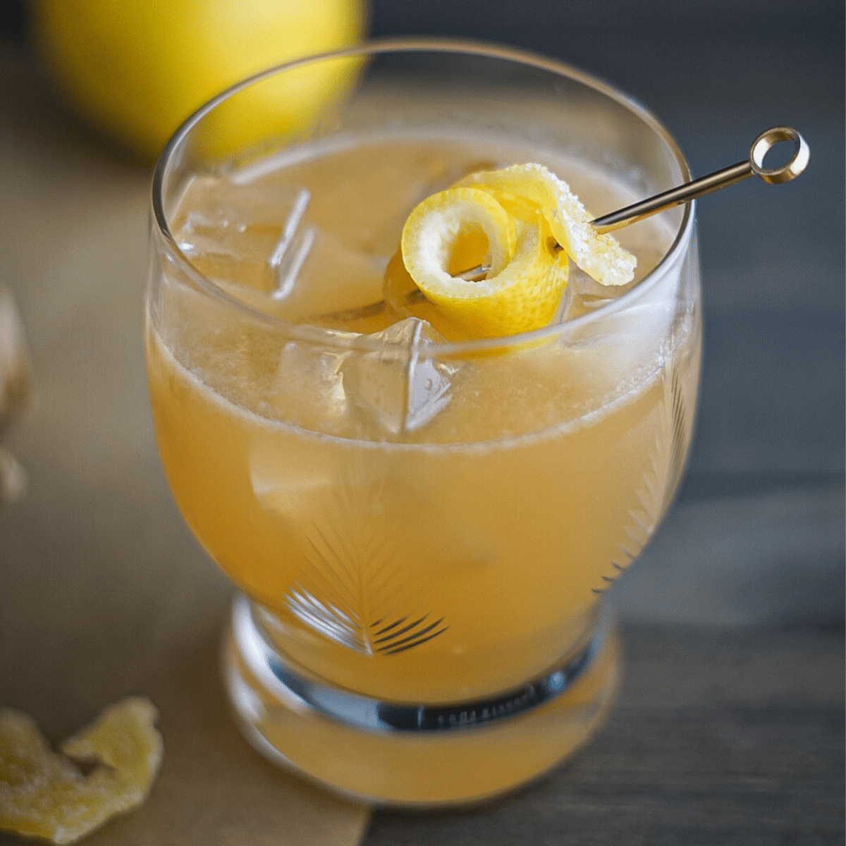 Honey-Ginger Whiskey Sour with Cardamom