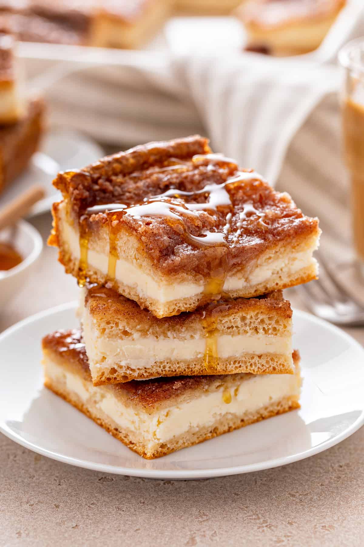 Baked Sopapilla Cheesecake with Cinnamon Sugar Crust