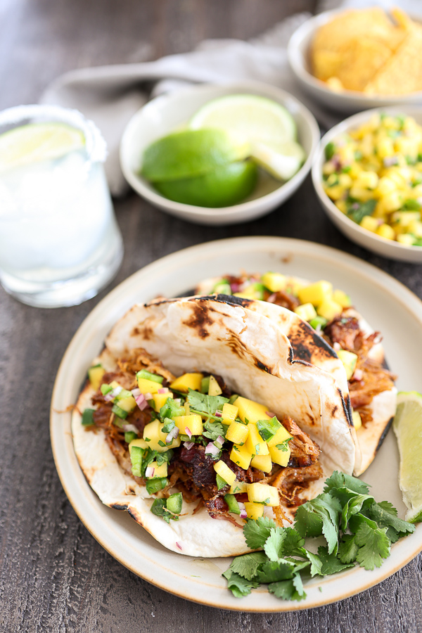 Tiki-Inspired Pulled Pork Tacos with Mango Salsa