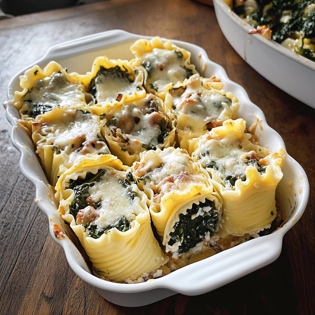 Spinach and Mushroom Veggie-Loaded Lasagna Roll-Ups