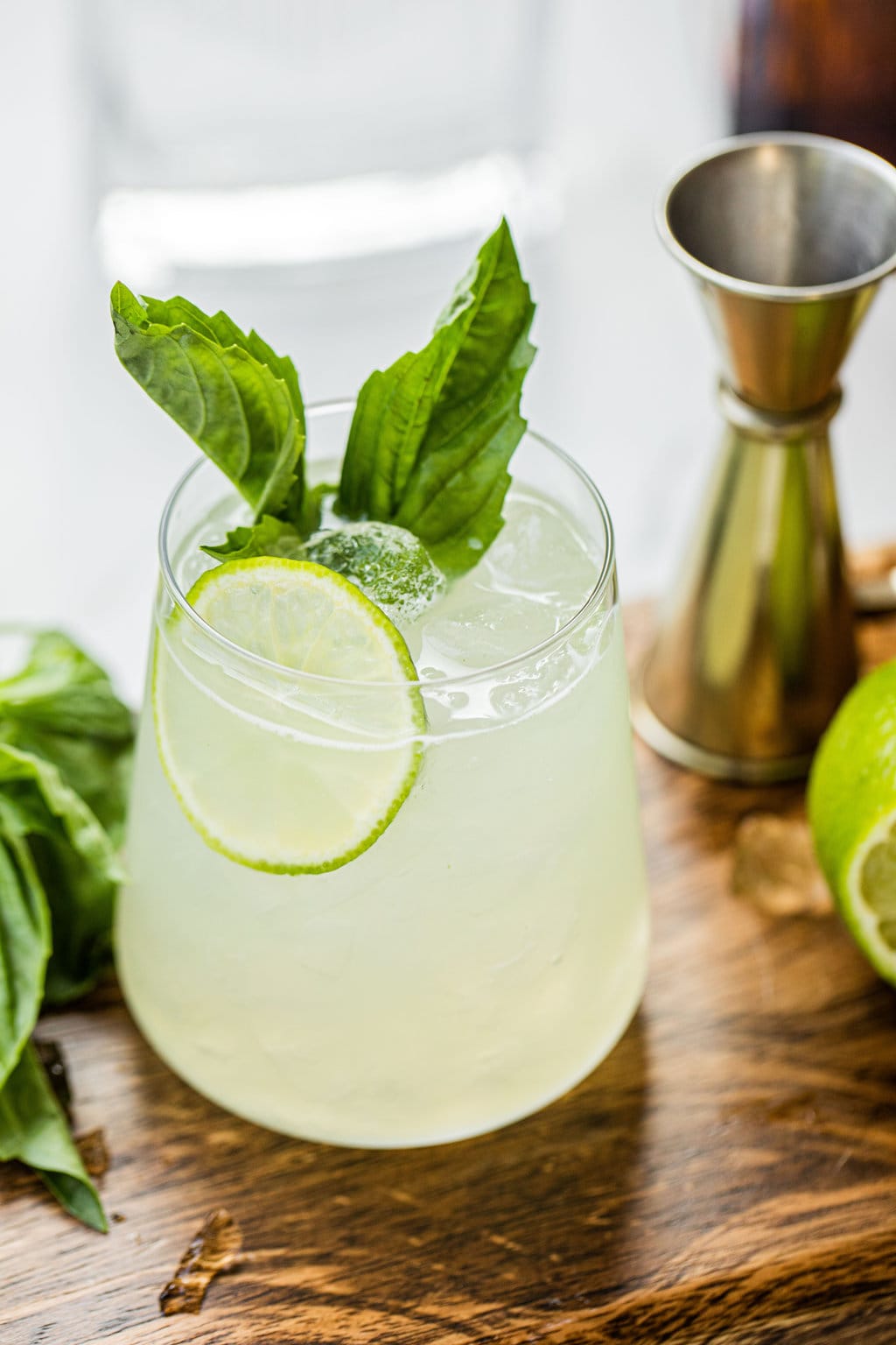 Shaken Gin Basil Smash with Fresh Lemon