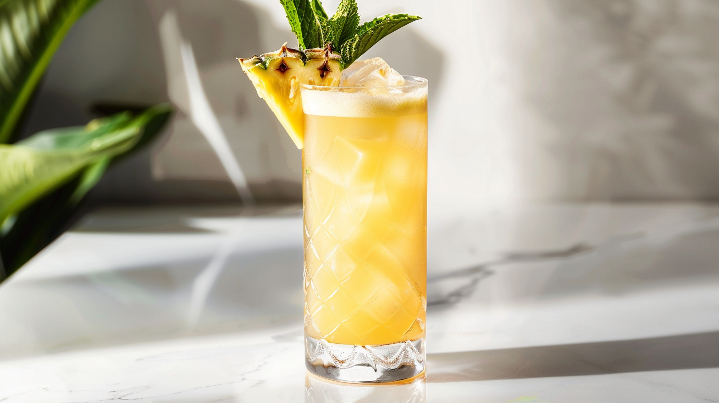 Pineapple Basil Gin Fizz