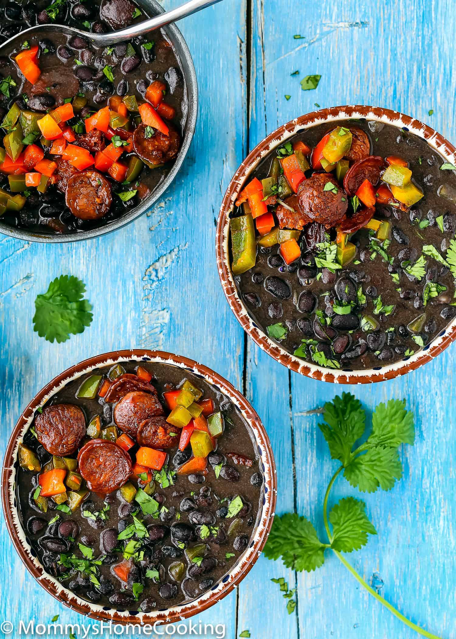 Venezuelan Style Black Bean and Corn Soup