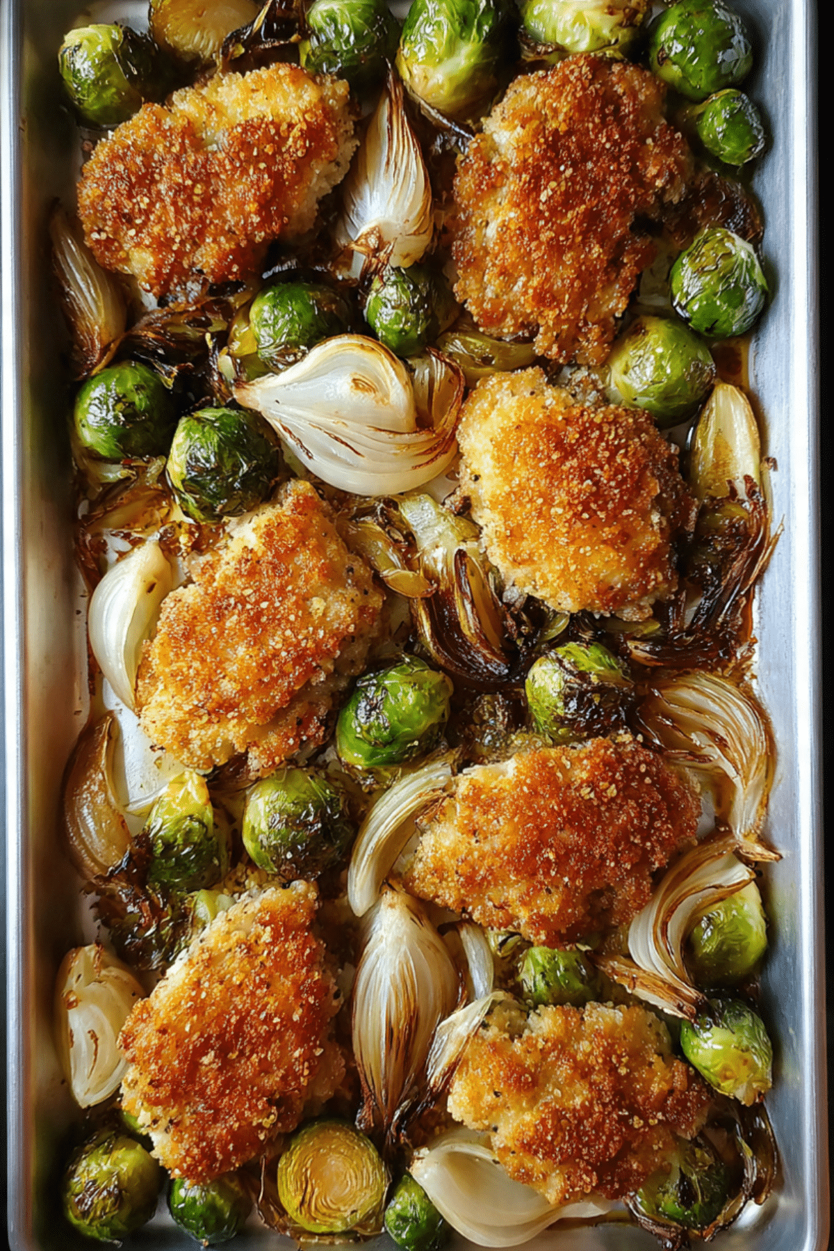 Pan-Seared Chicken with Honey-Dijon Glaze and Roasted Brussels Sprouts