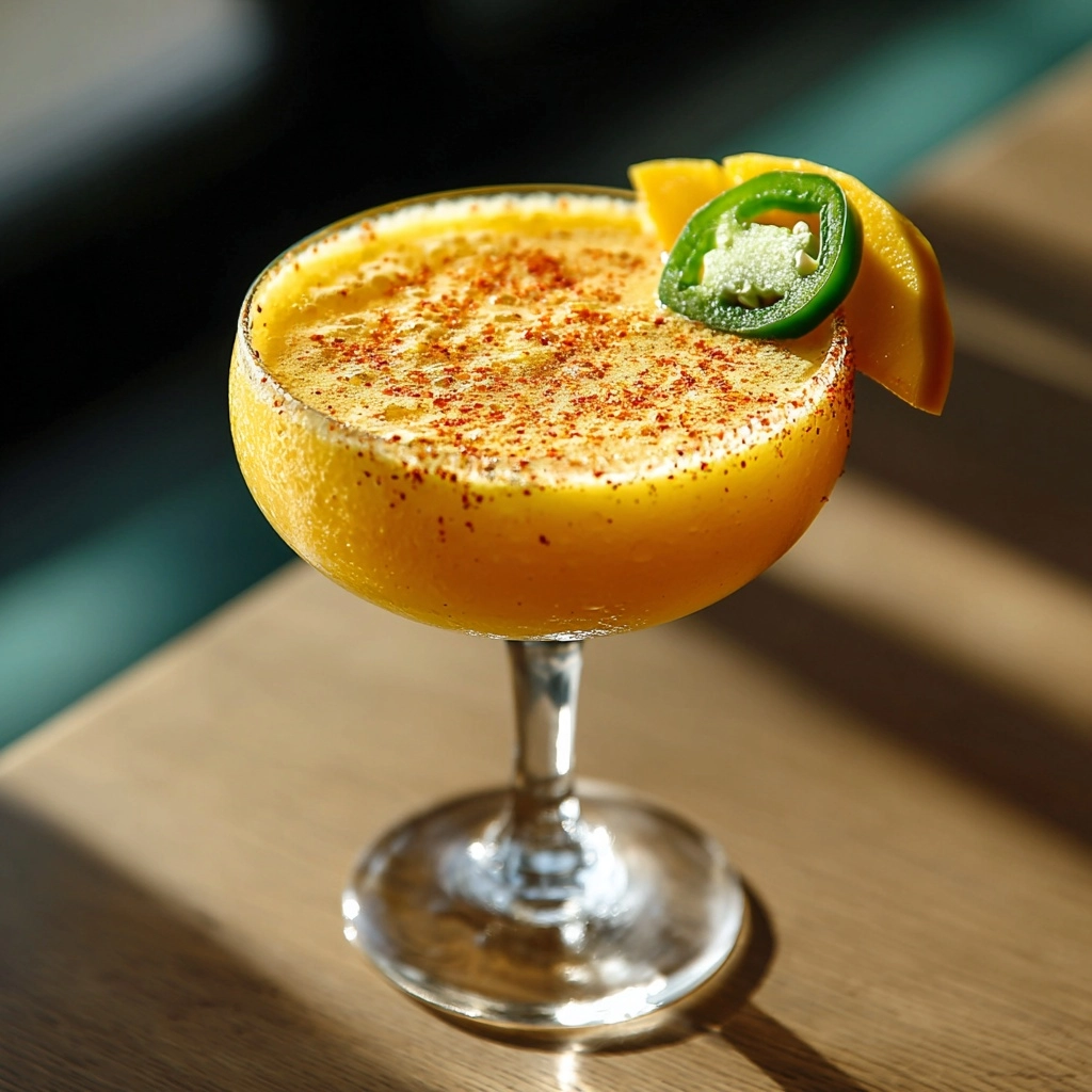 Mango-Habanero Margarita with Tajín Salt Rim