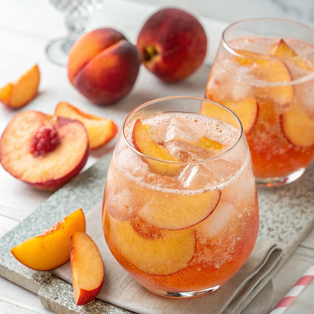 Sparkling Peach and Mint Party Punch